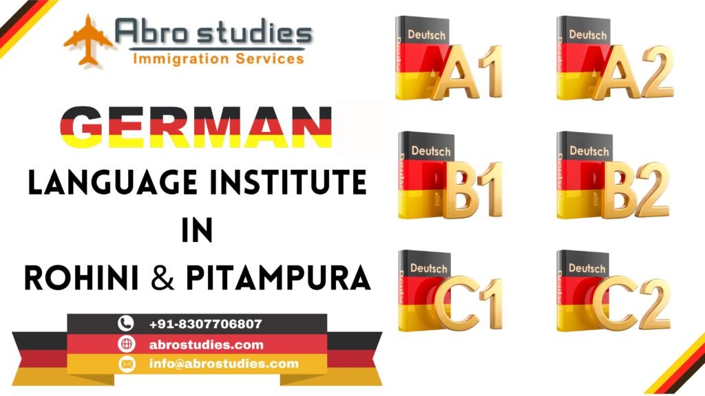 Students learning German language in a classroom setting at Abrostudies in Rohini